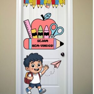 Painel de Porta – Volta às Aulas - Material Escolar