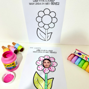 Atividade de artes tema Dia das Mães Flor Mais Linda do Meu Jardim