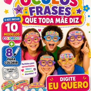 Óculos "Frases de Mãe" – Edição Especial Dia das Mães! 🌸