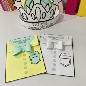 🎁 Cartão Interativo "Poema para o Papai" + Coroa Decorativa 🎉