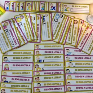 Fichas para treino do Traçado das letras do Alfabeto