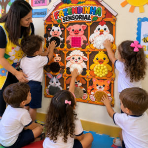 🐮🌾 Fazendinha Sensorial – Painel Interativo de Texturas