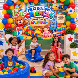 Combo Painéis Dia das Crianças – 5 Temas para Decorar e Celebrar 🎈🌈